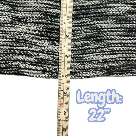 H&M Black White Marled Knit Sweater Top Women’s XL Crew Neck Long Sleeve Zip - Picture 8 of 9
